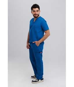 بدلة طبية باللون الأزرق الملكي